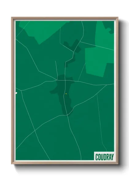 Une affiche de carte sur Coudray