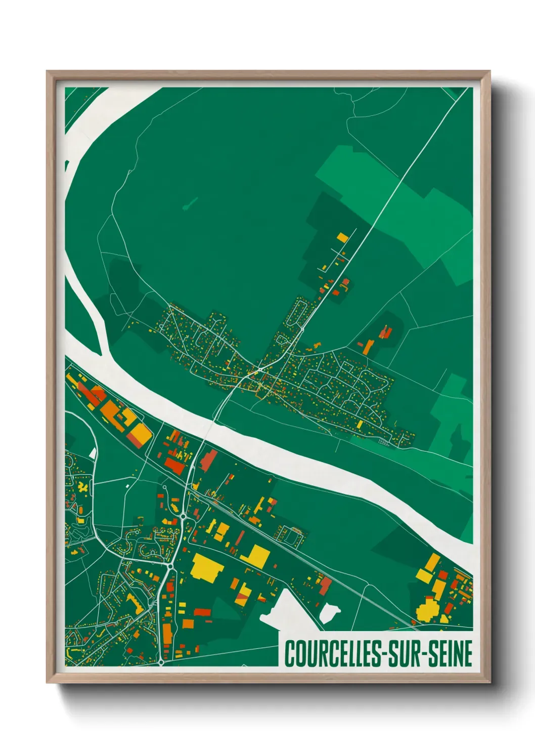 Un poster carte Courcelles-sur-Seine