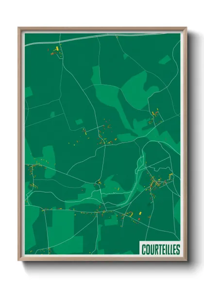 Une affiche de carte sur Courteilles