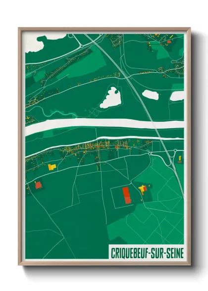 Une affiche de carte sur Criquebeuf-sur-Seine