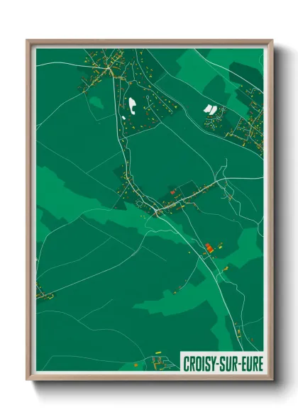 Une affiche de carte sur Croisy-sur-Eure