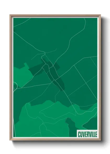 Une affiche de carte sur Cuverville