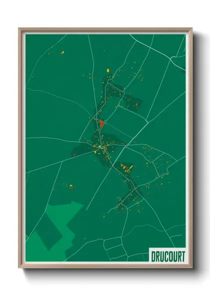 Une affiche de carte sur Drucourt