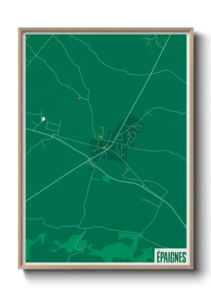 Une affiche de carte sur Épaignes