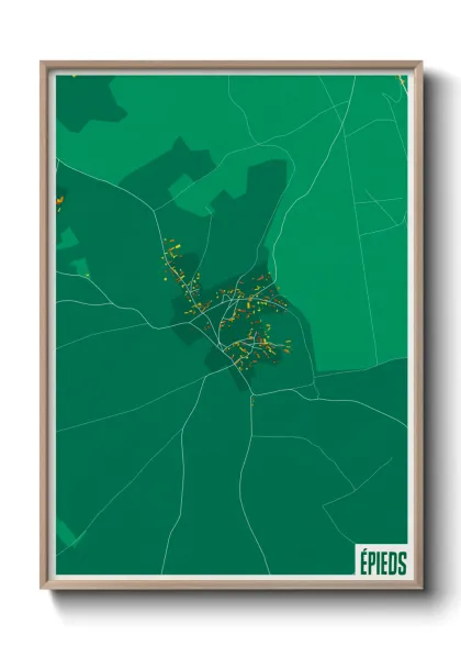 Une affiche de carte sur Épieds