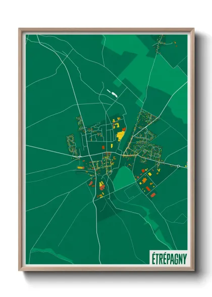 Une affiche de carte sur Étrépagny