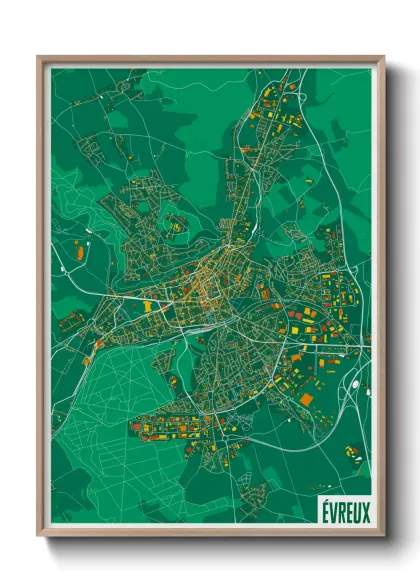 Une affiche de carte sur Évreux