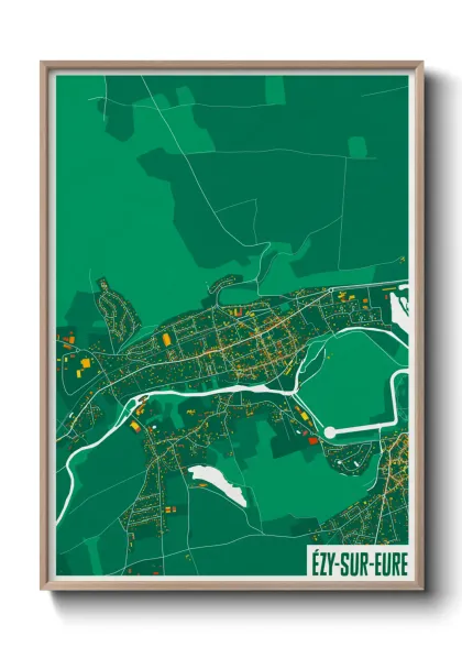 Une affiche de carte sur Ézy-sur-Eure