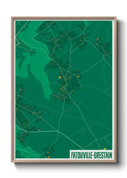 Une affiche de carte sur Fatouville-Grestain