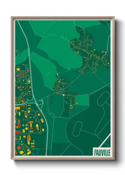 Une affiche de carte sur Fauville