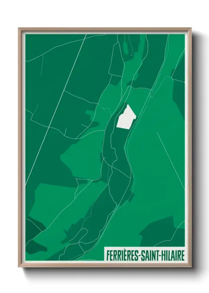 Une affiche de carte sur Ferrières-Saint-Hilaire