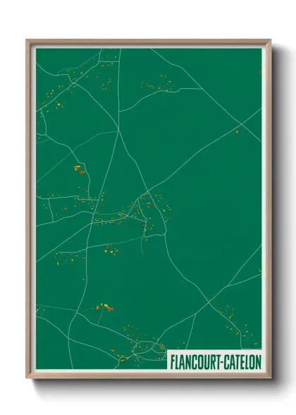 Une affiche de carte sur Flancourt-Catelon