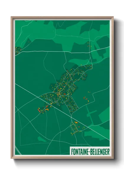 Une affiche de carte sur Fontaine-Bellenger