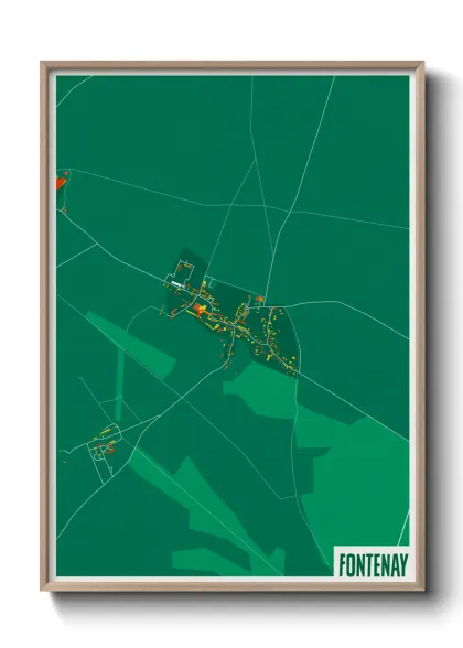 Une affiche de carte sur Fontenay