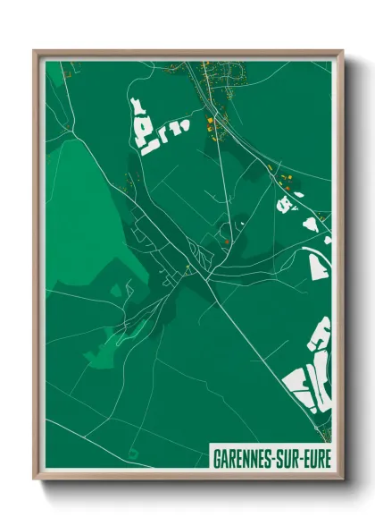 Une affiche de carte sur Garennes-sur-Eure