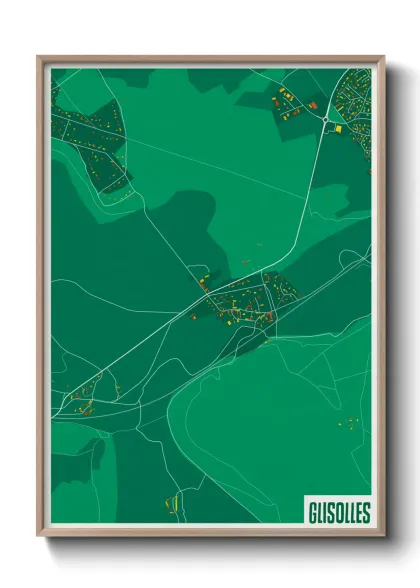 Une affiche de carte sur Glisolles