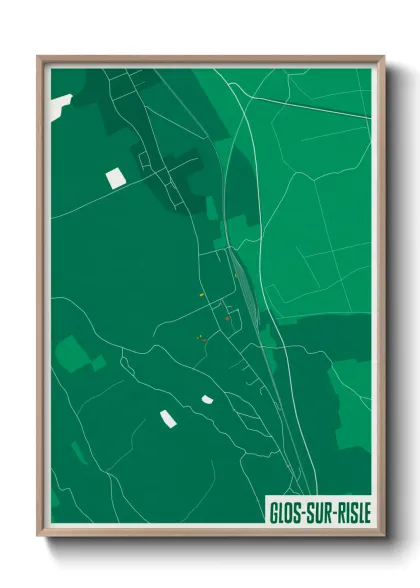 Une affiche de carte sur Glos-sur-Risle