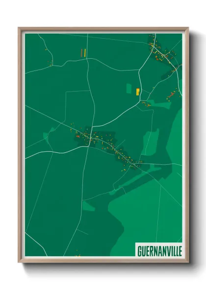 Une affiche de carte sur Guernanville