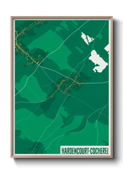 Une affiche de carte sur Hardencourt-Cocherel