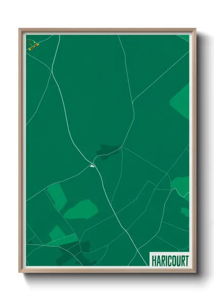 Une affiche de carte sur Haricourt
