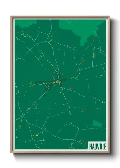 Une affiche de carte sur Hauville