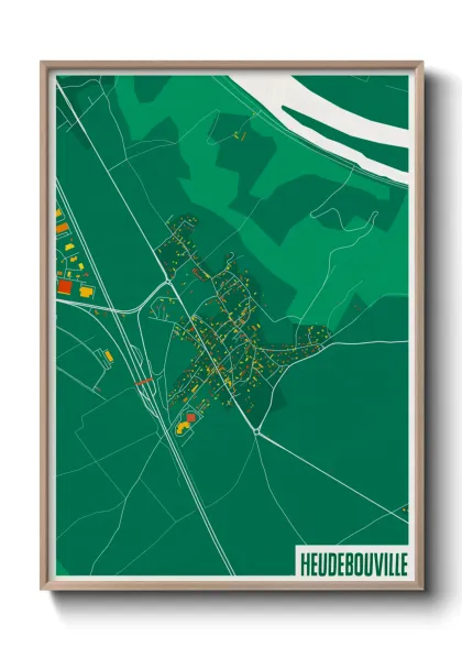 Une affiche de carte sur Heudebouville