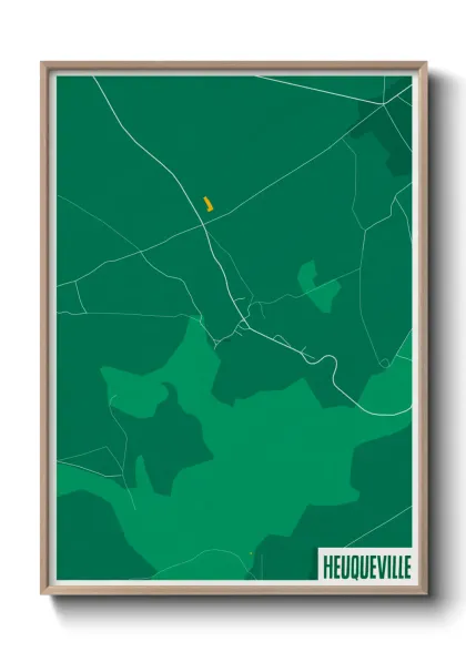 Une affiche de carte sur Heuqueville