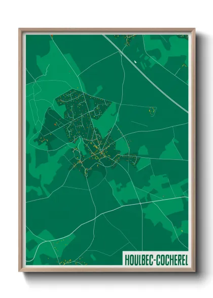 Une affiche de carte sur Houlbec-Cocherel