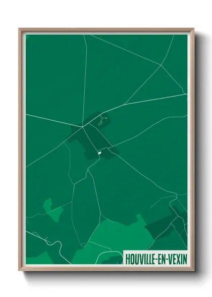 Une affiche de carte sur Houville-en-Vexin