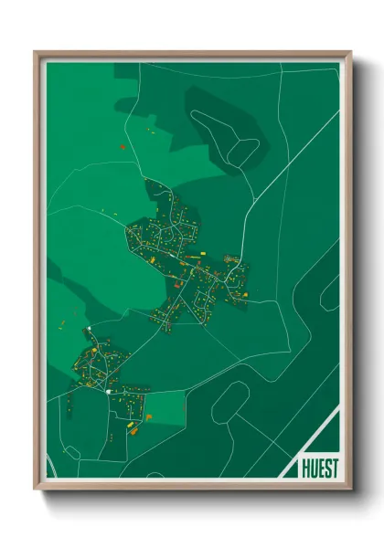 Une affiche de carte sur Huest