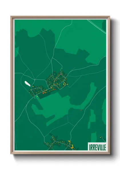 Une affiche de carte sur Irreville