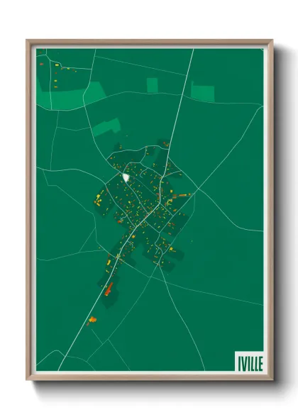 Une affiche de carte sur Iville
