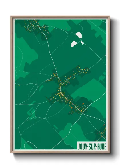 Une affiche de carte sur Jouy-sur-Eure
