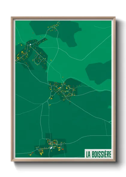 Une affiche de carte sur La Boissière