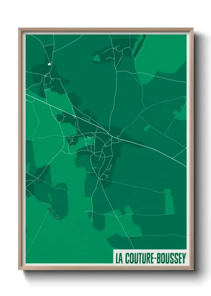 Une affiche de carte sur La Couture-Boussey