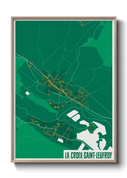 Une affiche de carte sur La Croix-Saint-Leufroy