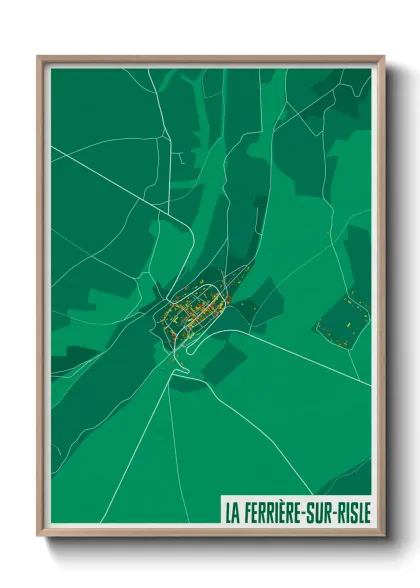 Une affiche de carte sur La Ferrière-sur-Risle