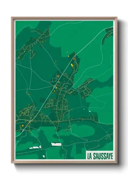 Une affiche de carte sur La Saussaye