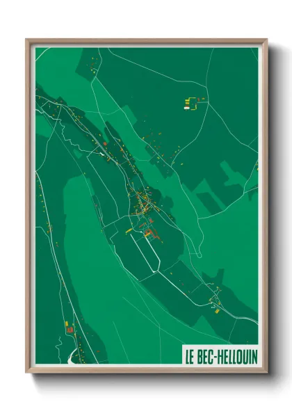 Une affiche de carte sur Le Bec-Hellouin