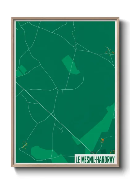 Une affiche de carte sur Le Mesnil-Hardray