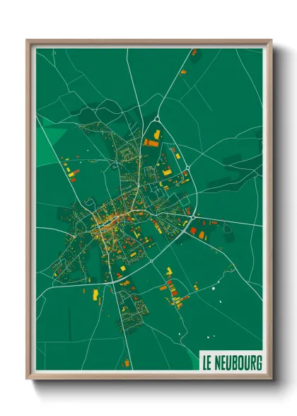 Une affiche de carte sur Le Neubourg