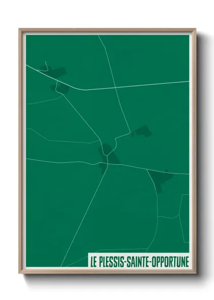 Une affiche de carte sur Le Plessis-Sainte-Opportune