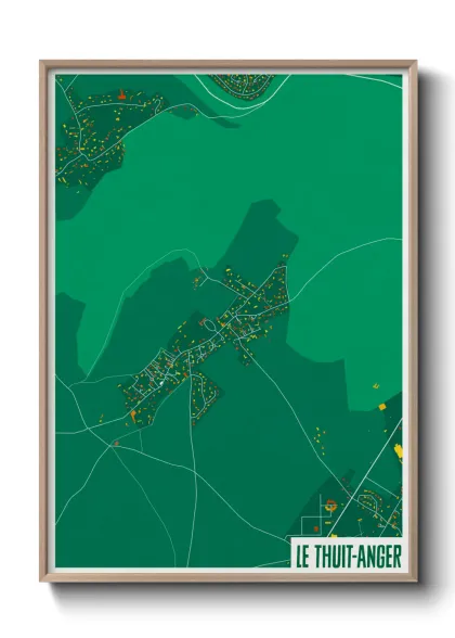 Une affiche de carte sur Le Thuit-Anger