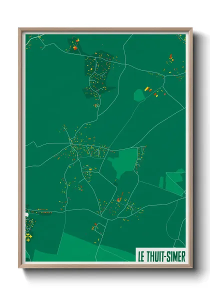 Une affiche de carte sur Le Thuit-Simer