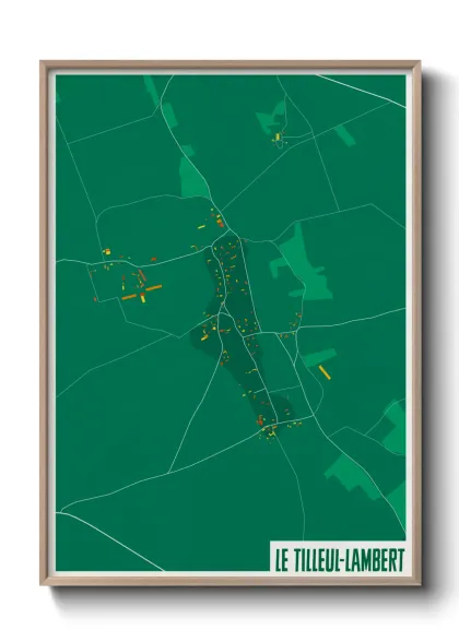 Une affiche de carte sur Le Tilleul-Lambert
