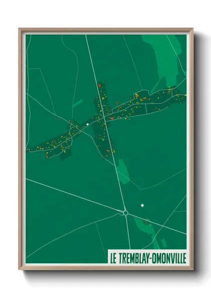 Une affiche de carte sur Le Tremblay-Omonville
