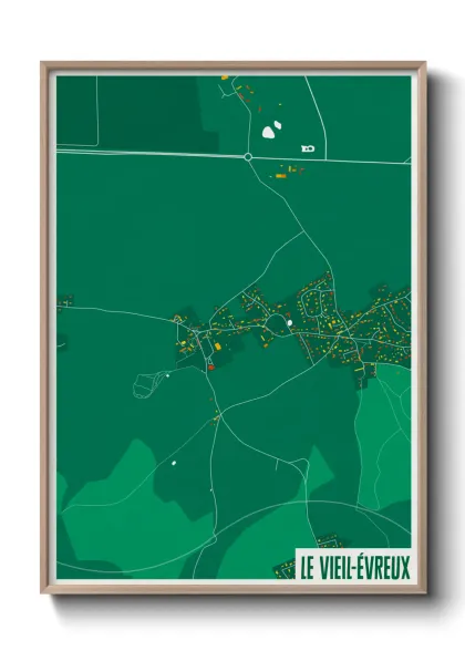 Une affiche de carte sur Le Vieil-Évreux