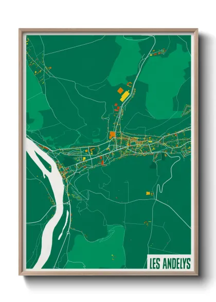 Une affiche de carte sur Les Andelys