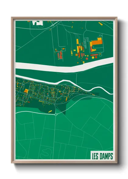 Une affiche de carte sur Les Damps