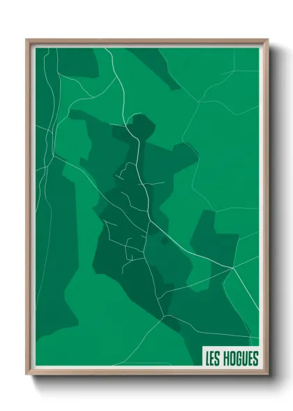 Une affiche de carte sur Les Hogues